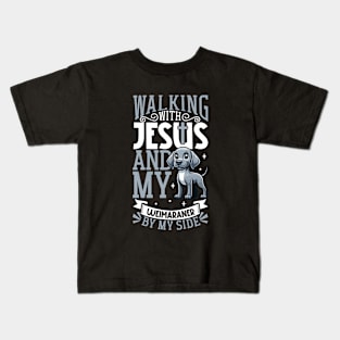 Jesus and dog - Weimaraner Kids T-Shirt